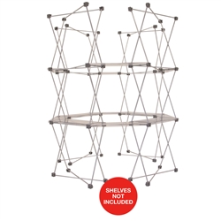 6ft x 7.5ft Deluxe GeoMetrix Connector with Shelves Display Hardware Only. Our popular Deluxe GeoMetrix display now comes in several new configurations, featuring multiple units linked together with our brand new connector shelves.