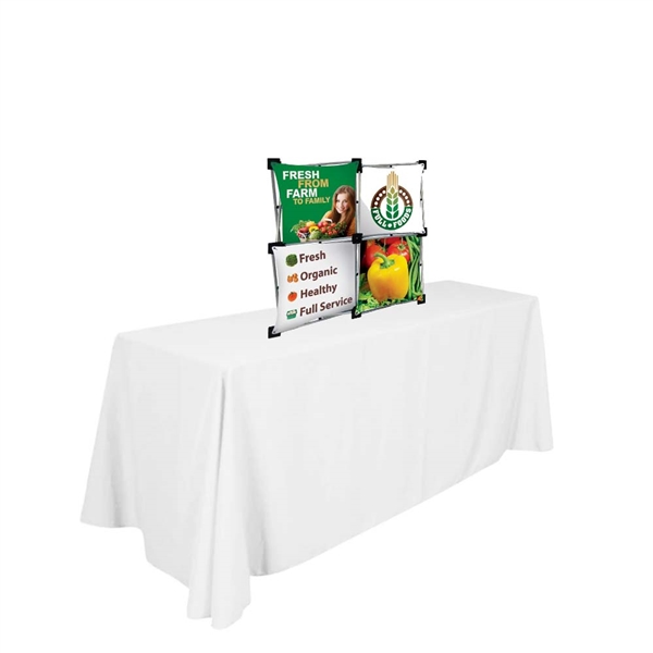 2ft x 2ft Micro Geometrix Fabric Table Top Display Kit Is one of the more unique product offerings at xyzDisplays.com but has been a huge hit with our customers! Geometrix series offers many of features the exhibitors look for in a quality displays