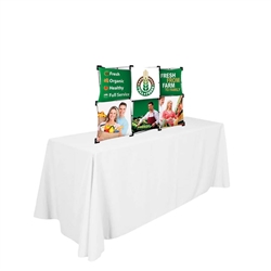 3ftx2ftMicro Geometrix 3-D PopUp Table Top Display Kit with Full Fabric Graphics. Portable tabletop displays and exhibits. Several different styles are available, including pop up frames with stretch fabric or fold up panels with custom graphics.