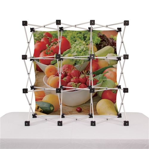 9 QD Micro Geometrix Table Top Display Single-Sided Backwall. Block out background distractions and bring focus to your message. Professional-looking, lightweight and easy to set up, these tabletop displays are one of our most popular brands.