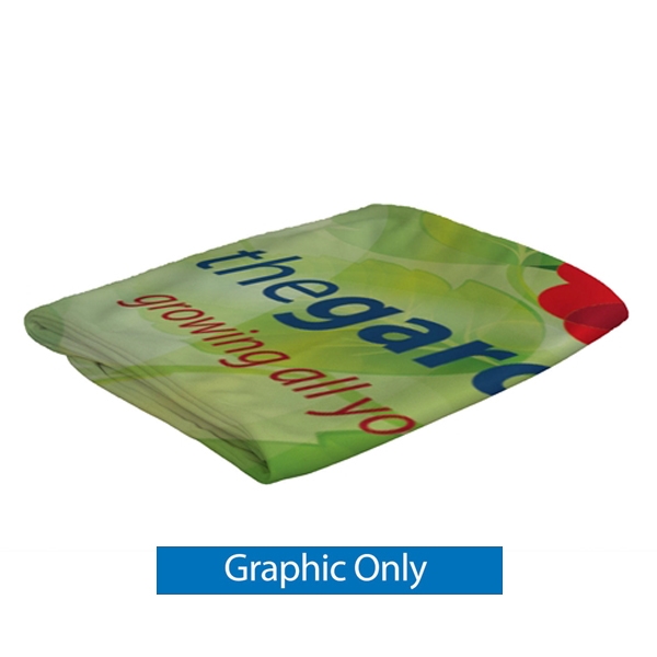 8ft x 4ft EuroFit fabric  round hanging banner display replacement graphic. EuroFit is the model of international design. Hanging sign, tradeshow graphic is available in 3 different designs: triangle, square, and round.Your message is viewable 360-degrees