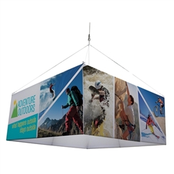 8ft Square EuroFit Fabric Hanging Banner Kit. 8ft EuroFit Square Banner Kit is the model of international design. Hanging sign, tradeshow graphic is available in 3 different designs: triangle, square, and round. Your message is viewable 360-degrees