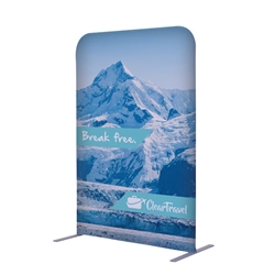 3ft x 54in EuroFit Straight Wall Floor Tension Fabric Display Kit. The uniqueness of a tension fabric display is evident when you see one on the trade show floor.