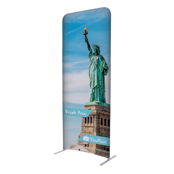 3ft x 90in EuroFit Straight Wall Floor Tension Fabric Display Kit. The uniqueness of a tension fabric display is evident when you see one on the trade show floor.