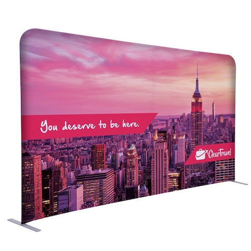 8ft x 54in EuroFit Straight Wall Floor Tension Fabric Display Kit. The uniqueness of a tension fabric display is evident when you see one on the trade show floor.
