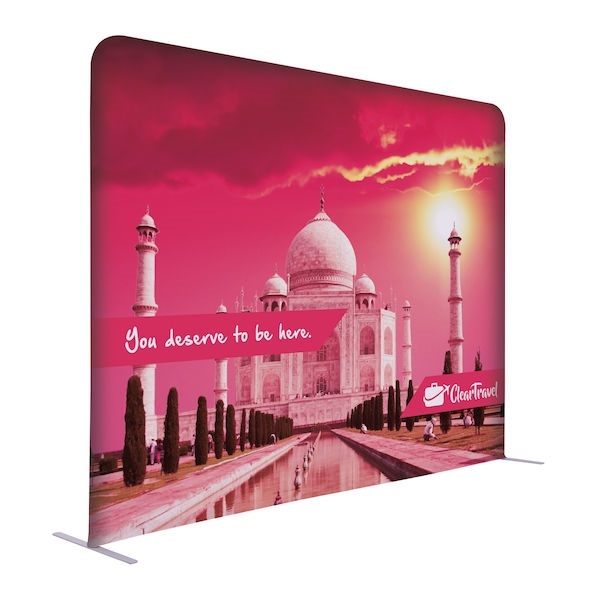 8ft x 72in EuroFit Straight Wall Floor Tension Fabric Display Kit. The uniqueness of a tension fabric display is evident when you see one on the trade show floor.
