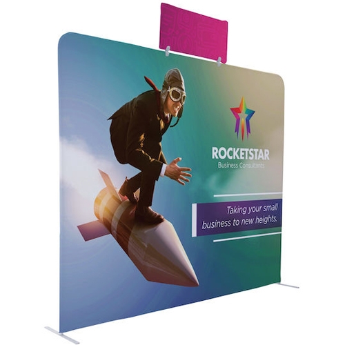3ft x 1.35ft EuroFit Tagalong Tension Fabric Double-Sided Display Kit. Expand select EuroFit displays by attaching the EuroFit Tagalong to the top or side.