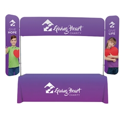 8ft x 6ft  EuroFit Monarch Display (Graphic & Hardware). 
A curved overhead display is complemented by wing panels that create enormous amounts of ad space.