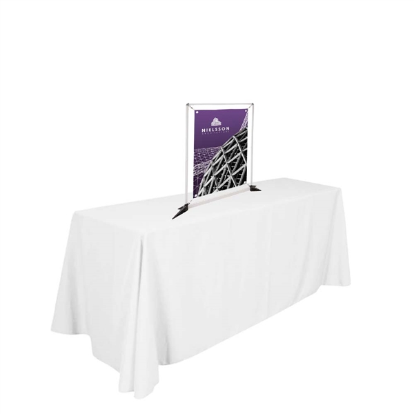 3ft x 4ft FrameWorx Tabletop No-Curl Opaque Fabric Display (Graphic & Hardware). 
The smaller version of our popular FrameWorx display is designed for use on tabletops and countertops.