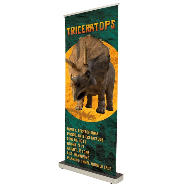 34in x 79in Stellar No-Curl Opaque Fabric Retractable Banner (Graphic & Hardware)