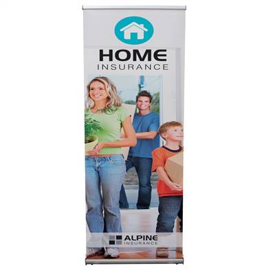 32in x 65-79in Stratus No-Curl Opaque Fabric Retractable Banner (Graphic & Hardware)