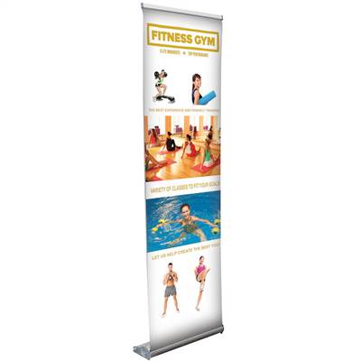 24in x 65-79in Stratus No-Curl Hybrid Media Retractable Banner (Graphic & Hardware)