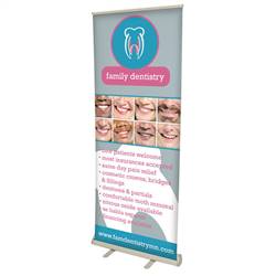 32in x 80in Value No-Curl Hybrid Media Retractable Banner (Graphic & Hardware)