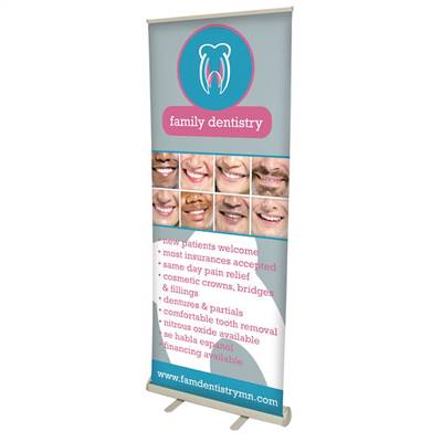 32in x 80in Value No-Curl Hybrid Media Retractable Banner (Graphic & Hardware)