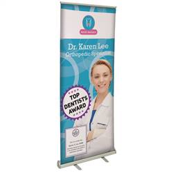 34in x 80in Value Retractable Polypropylene Media Banner (Graphic & Hardware)