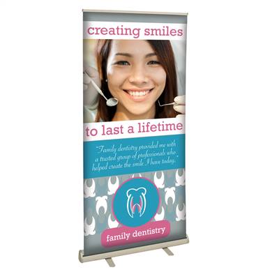 36in x 80in Value Retractable No-Curl Hybrid Media Banner (Graphic & Hardware)