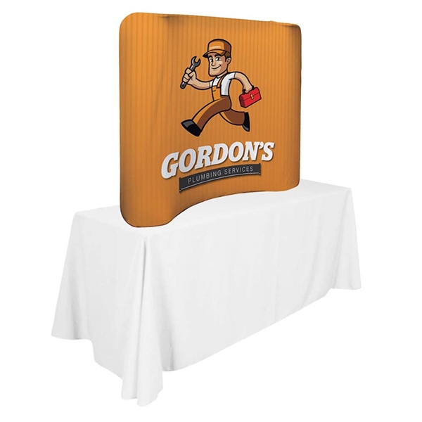 6ft x 5ft EuroFit Bow Tabletop Display (Graphic & Hardware)This double-sided display is lightweight and stylish.