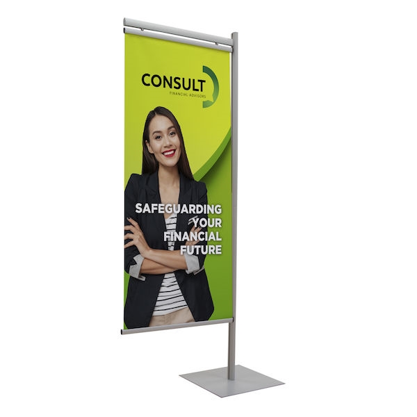 2ft x 5ft Side Snap Double-Sided Banner w/ Rails (Graphic & Hardware)This kit is for use with the Side Snap Banner Display Kit and lets you add additional banners to your original display.