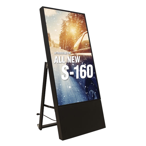 22in x 48in Opulent Digital Incline Display Vertical Mode eliminate the need for printing new banners and will provide a strong and elegant presence at your trade show, retail or corporate locations as well as high traffic areas such as airport