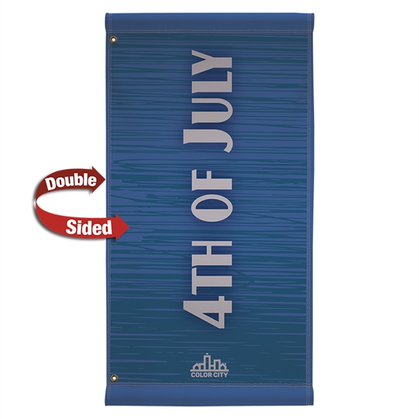 24in x 48in Double-Sided Fabric Boulevard Banner. 
High-quality fabric banners lend an upscale flair to any street or parking lot.