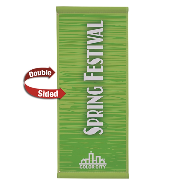 30in x 72in Double-Sided Fabric Boulevard Banner. 
High-quality fabric banners lend an upscale flair to any street or parking lot.