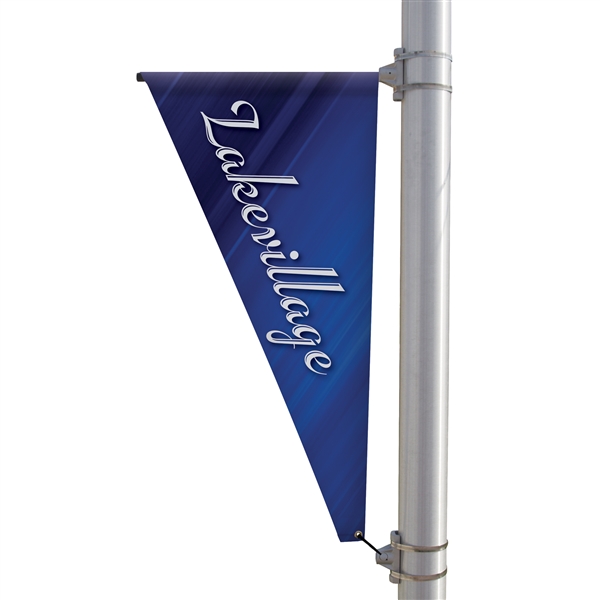 24in x 48in Triangle Boulevard Banner. 
Designed to withstand the elements, this classic boulevard banner is perfect for long-term outdoor use.