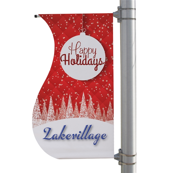 24in x 48in S-Shaped Boulevard Banner. 
Designed to withstand the elements, this classic boulevard banner is perfect for long-term outdoor use.