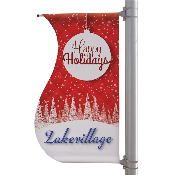 30in x 60in S-Shaped Boulevard Banner. 
Designed to withstand the elements, this classic boulevard banner is perfect for long-term outdoor use.