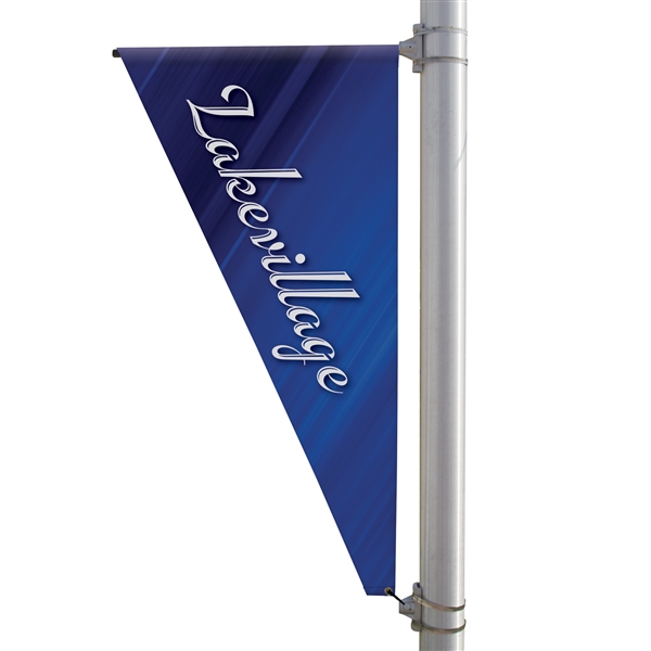 30in x 60in Triangle Boulevard Banner . 
Designed to withstand the elements, this classic boulevard banner is perfect for long-term outdoor use.
