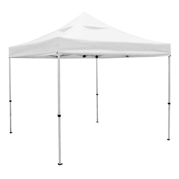 Outdoor 10ft x 10ft Deluxe Tents offer heavy duty commercial-grade popup frames designed for professional use. Canopies can customized with full color printing to display your company branding. Showcase your business name with our outdoor event te