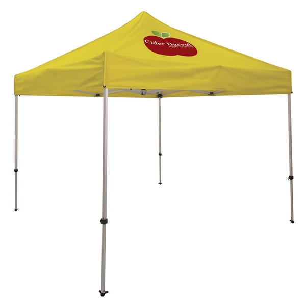 Outdoor 10ft x 10ft Ultimate Tents offer heavy duty commercial-grade popup frames designed for professional use. Canopies can customized with full color printing to display your company branding. Showcase your business name with our outdoor event tents.