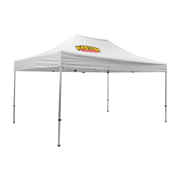 Outdoor 10ft x 15ft Premium Tents offer heavy duty commercial-grade popup frames designed for professional use. Canopies can customized with full color printing to display your company branding. Showcase your business name with our outdoor event tents.
