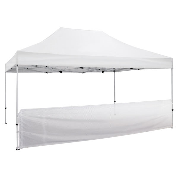 Outdoor 15ft Tents offer heavy duty commercial-grade popup frames designed for professional use. Canopies can customized with full color printing to display your company branding. Showcase your business name with our outdoor event tents.