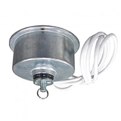 Hanging rotator that is designed for small, lightweight loads weighing less than 10 lbs. Great for signs, light balls, or any other objects that turn to create attention. M-10 HANG has a rotating power outlet for powered lights or devices on the display