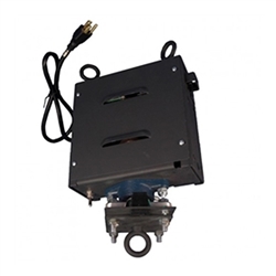 Convention centers use this unit as a one size fits all solution for their hanging rotating banner signs. This unit has the same capacities as our standard IG-5 HANG, but has a DC Variable Speed Package built right into the unit.