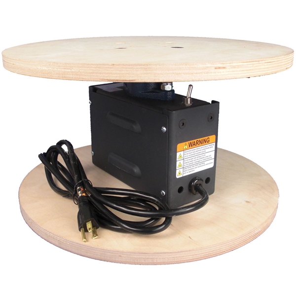 The TS-400 Rotator is a finished, ready-to-run unit designed specifically for easy setup at a tradeshow or event. Comes standard with power cord, direction control switch, and a wooden top ready for mounting your sign or display. Supports 400 pounds in co