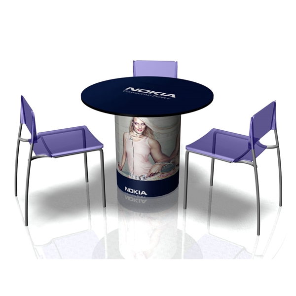 The SOLO Table Full Wrap Graphic will dress your SOLO Table for success! Trade show counters and tables are the perfect solution for a product display, sampling station, computer workstation or service booth