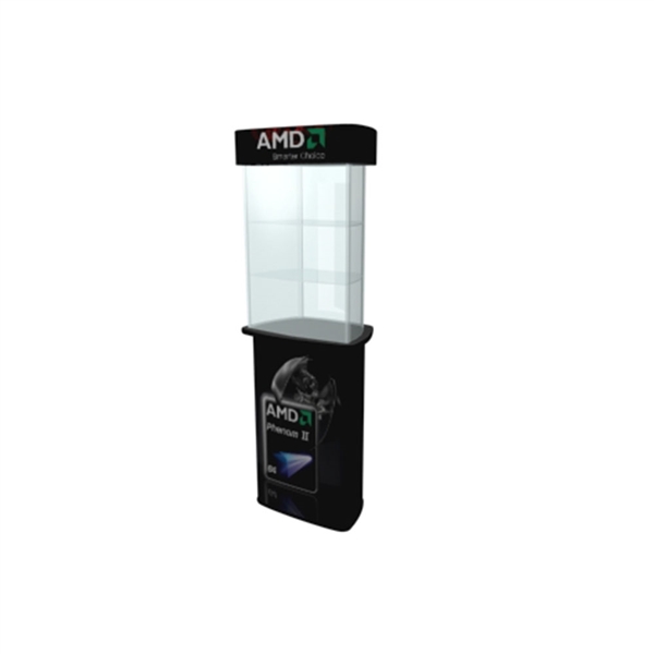 QUATTRO Glass Counter Trade Show Display Podium is a great way to display your product at trade show or Event. Use the signage area at the top of the display case to attract attention.