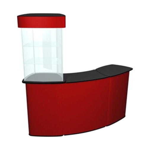 QUATTRO Connector Displaycase Kit Trade Show Counter provide trade show exhibits with the accessories they need to complete areas of presentation in their exhibits and displays. Counters, Pedestals, Kiosks, & Workstations are great exhibit products