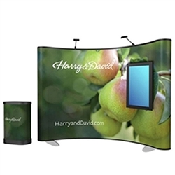 10ft Curved Pop Up Mural w/ XL Monitor Mount