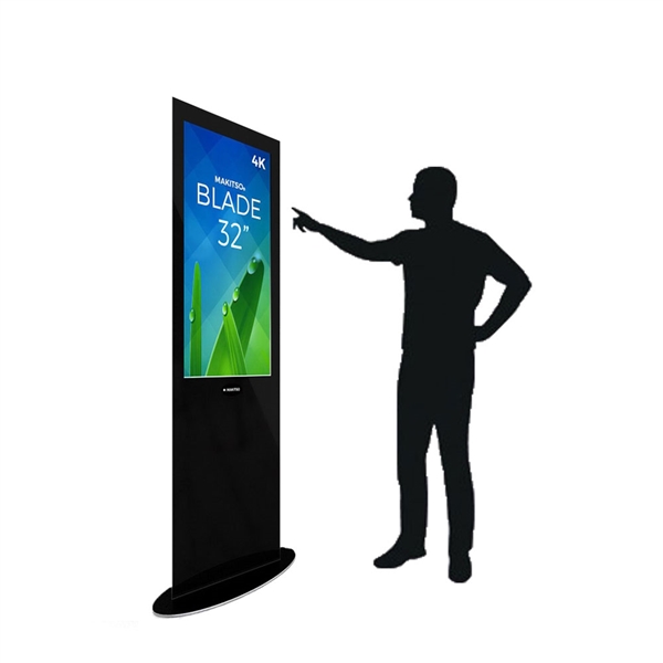 Blade 32in LED Touch Screen Digital Signage Black Kiosk V3BPT32. Event and trade show professionals can take advantage of the power that digital signage kiosk, when designing your next trade show booth