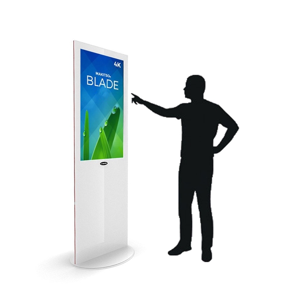 Blade 32in LED Touch Screen Digital Signage White Kiosk V3WPT32. Event and trade show professionals can take advantage of the power that digital signage kiosk, when designing your next trade show booth
