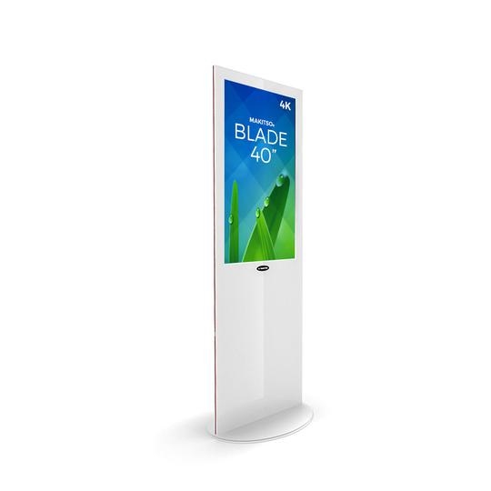 40in MAKITSO V3WP40 Blade Digital Signage White Kiosk Display. Event and trade show professionals can take advantage of the power that digital signage kiosk, when designing your next trade show booth think of incorporating flat-panel screens to make a big