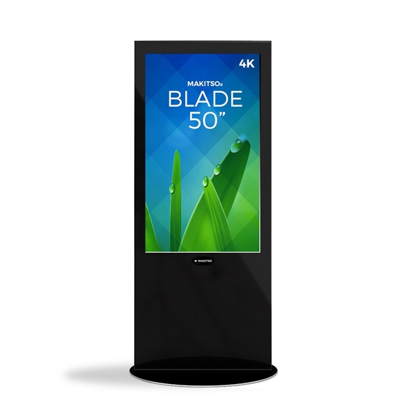 50in MAKITSO V3BP50 Blade Digital Signage Black Kiosk Display. Event and trade show professionals can take advantage of the power that digital signage kiosk, when designing your next trade show booth think of incorporating flat-panel screens to make a big