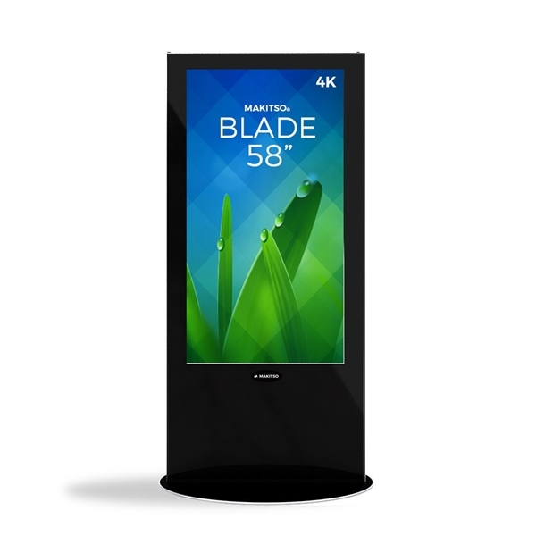 58in MAKITSO V3BP58 Blade Digital Signage Black Kiosk Display. Event and trade show professionals can take advantage of the power that digital signage kiosk, when designing your next trade show booth think of incorporating flat-panel screens to make a big