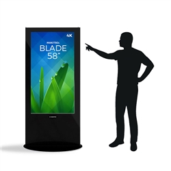 Blade 58in LED Touch Screen Digital Signage Black Kiosk V3BPT58. Event and trade show professionals can take advantage of the power that digital signage kiosk, when designing your next trade show booth