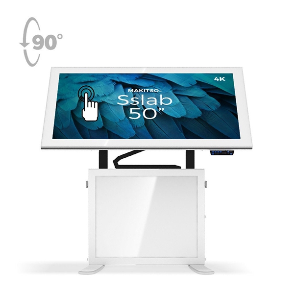 50in Makitso Sslab Touchscreen Interactive Digital Signage Screen White Table Display Android content driver. Create a memorable experience for students, hotel and restaurant patrons, or potential clients at trade shows with customized touch screen tables
