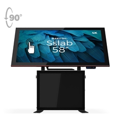 58in Makitso Sslab Touch Screen Interactive Digital Signage Screen Black Table Display with Pro content driver. Create a memorable experience for students, hotel and restaurant patrons, potential clients at trade shows with customized touch screen tables