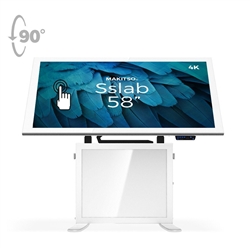 58in Makitso Sslab Touch Screen Interactive Digital Signage Screen White Table Display with Pro content driver. Create a memorable experience for students, hotel and restaurant patrons, potential clients at trade shows with customized touch screen tables