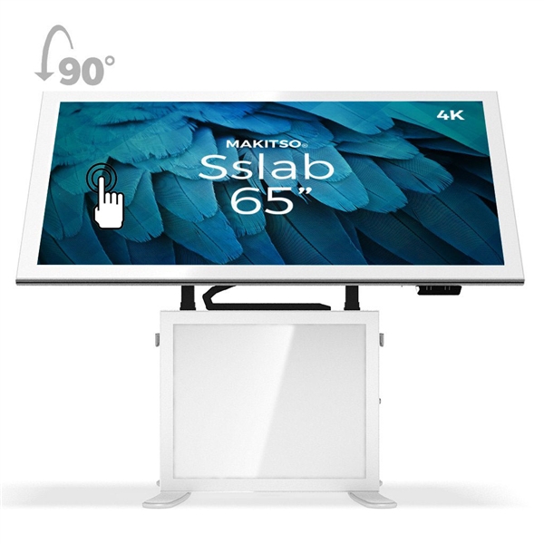 65in Makitso Sslab Touch Screen Interactive Digital Signage Screen White Table Display with Pro content driver. Create a memorable experience for students, hotel and restaurant patrons, potential clients at trade shows with customized touch screen tables